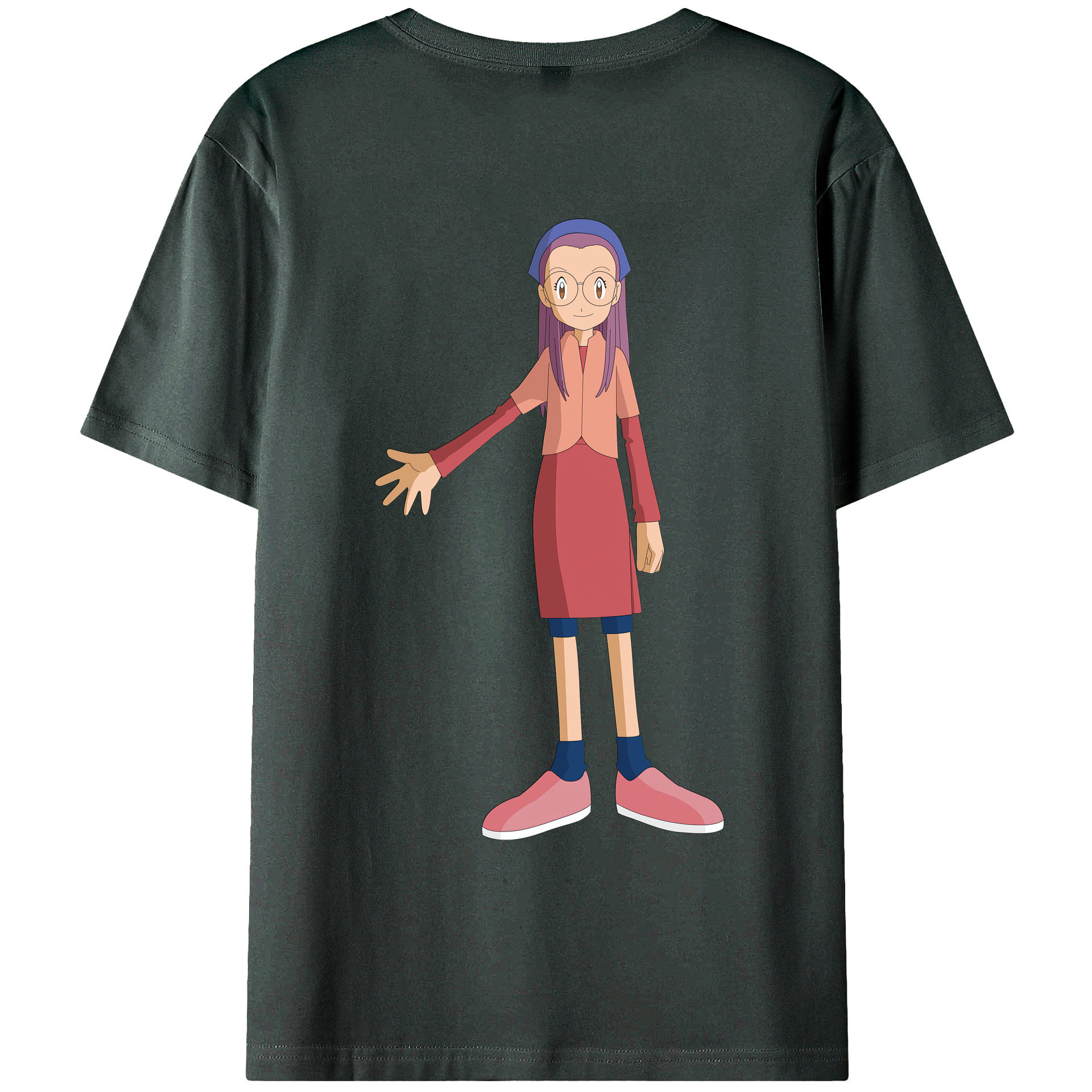 （画像用） Digimon デジタルモンスター/デジモン 綿100％ メンズ半袖Tシャツ（バックプリント） 通気性